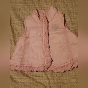 Baby Girl Calvin Klein 3-6 Month Pink Ruffle Puffy Vest Barbiecore